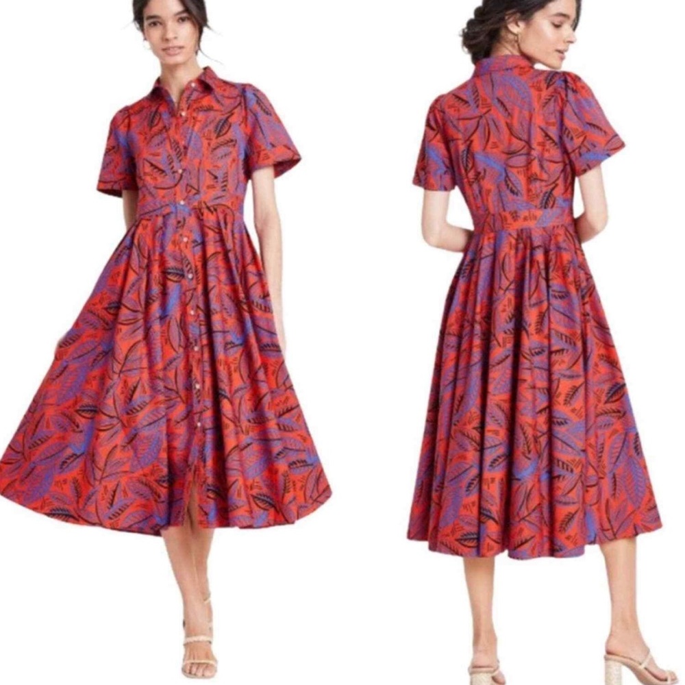 Alexis x Target Tropical Leaf Shorts Sleeve Mid Dress Size  XS